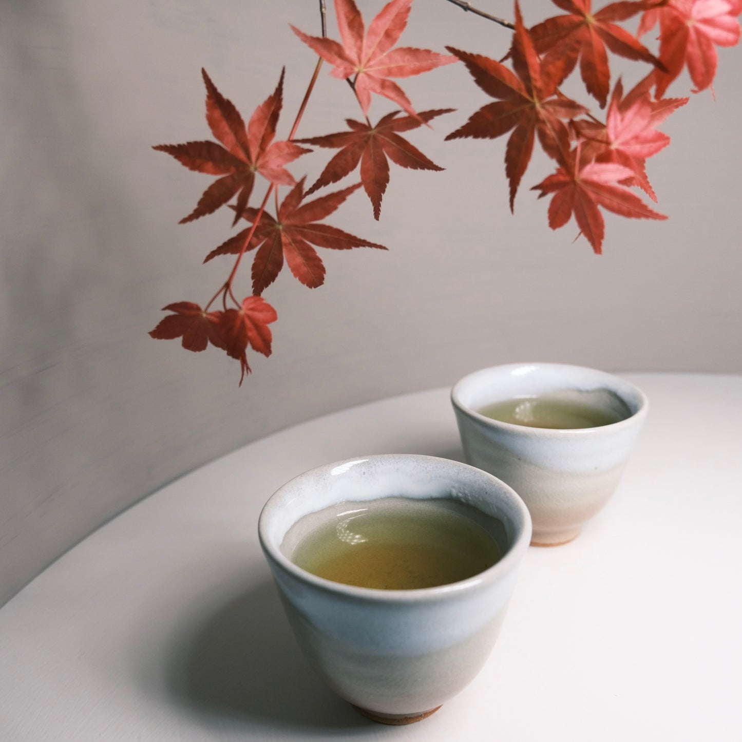 Vintage HAGI ware CUPS (set of 5 + wooden box) | 萩焼 湯呑み