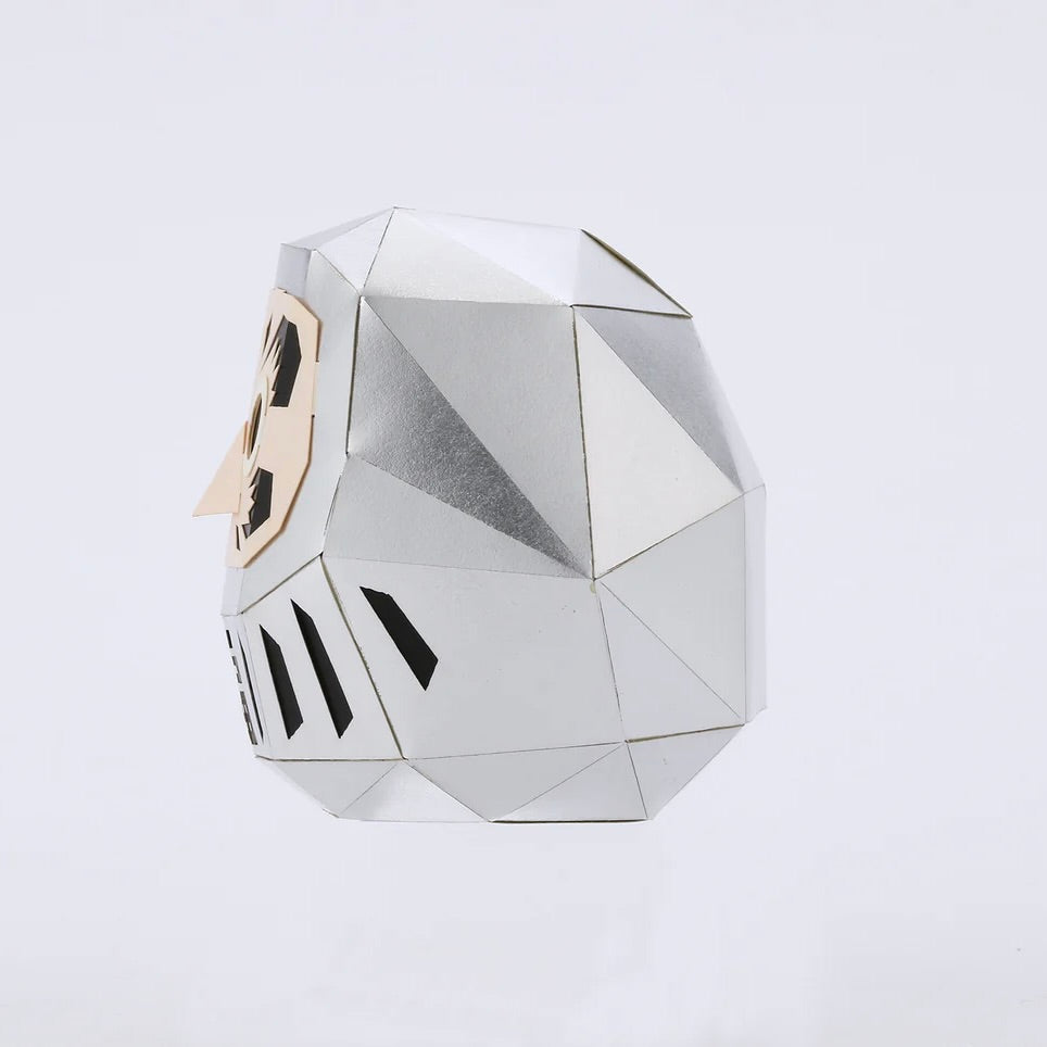 Japanese Lucky Charms Paper Craft - Silver DARUMA | 箔のペーパークラフト(達磨 銀)