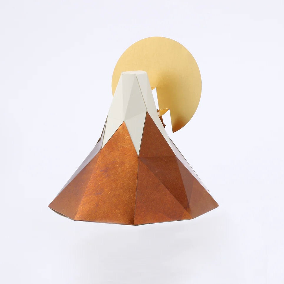 Japanese Lucky Charms Paper Craft - Mt. FUJI red | 箔のペーパークラフト(富士山 赤貝)