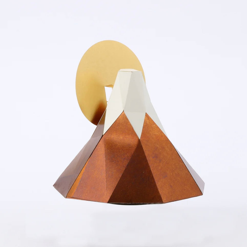 Japanese Lucky Charms Paper Craft - Mt. FUJI red | 箔のペーパークラフト(富士山 赤貝)