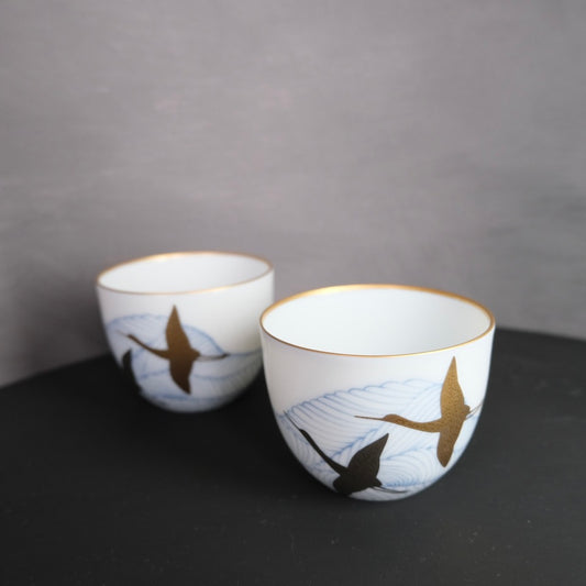 Vintage KUTANI ware TEA CUPS x2 |  湯のみ (ペア)