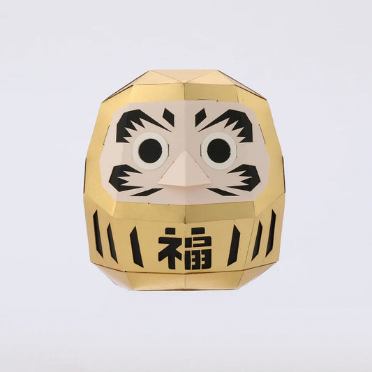 Japanese Lucky Charms Paper Craft - Gold DARUMA | 箔のペーパークラフト（達磨 金）