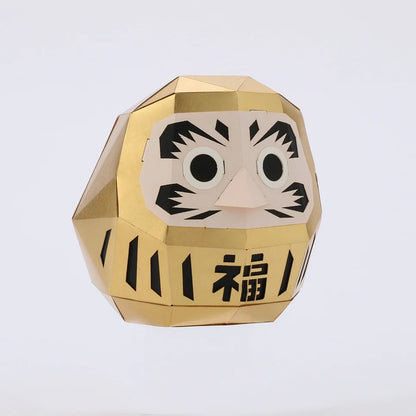 Japanese Lucky Charms Paper Craft - Gold DARUMA | 箔のペーパークラフト（達磨 金）